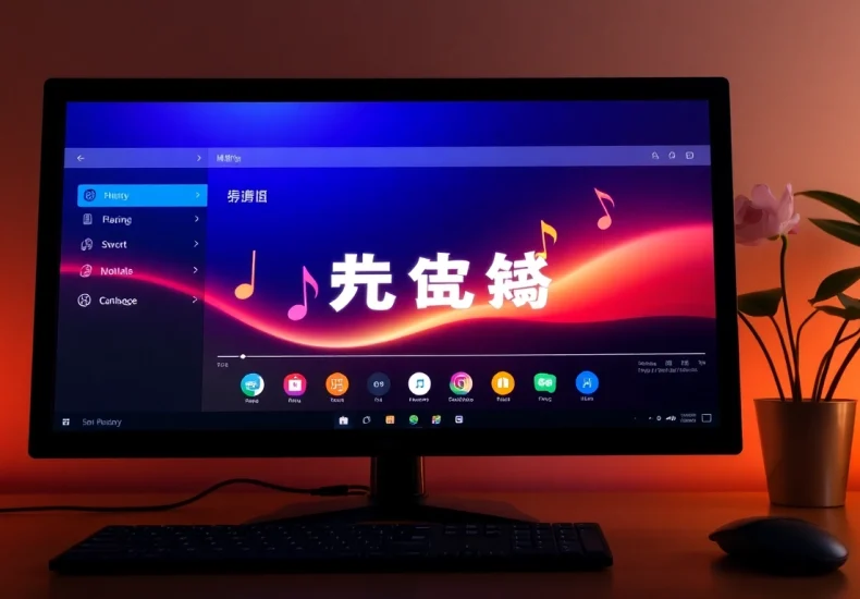 Explore the interactive features of 汽水音乐电脑版 with colorful music notes and an engaging interface.